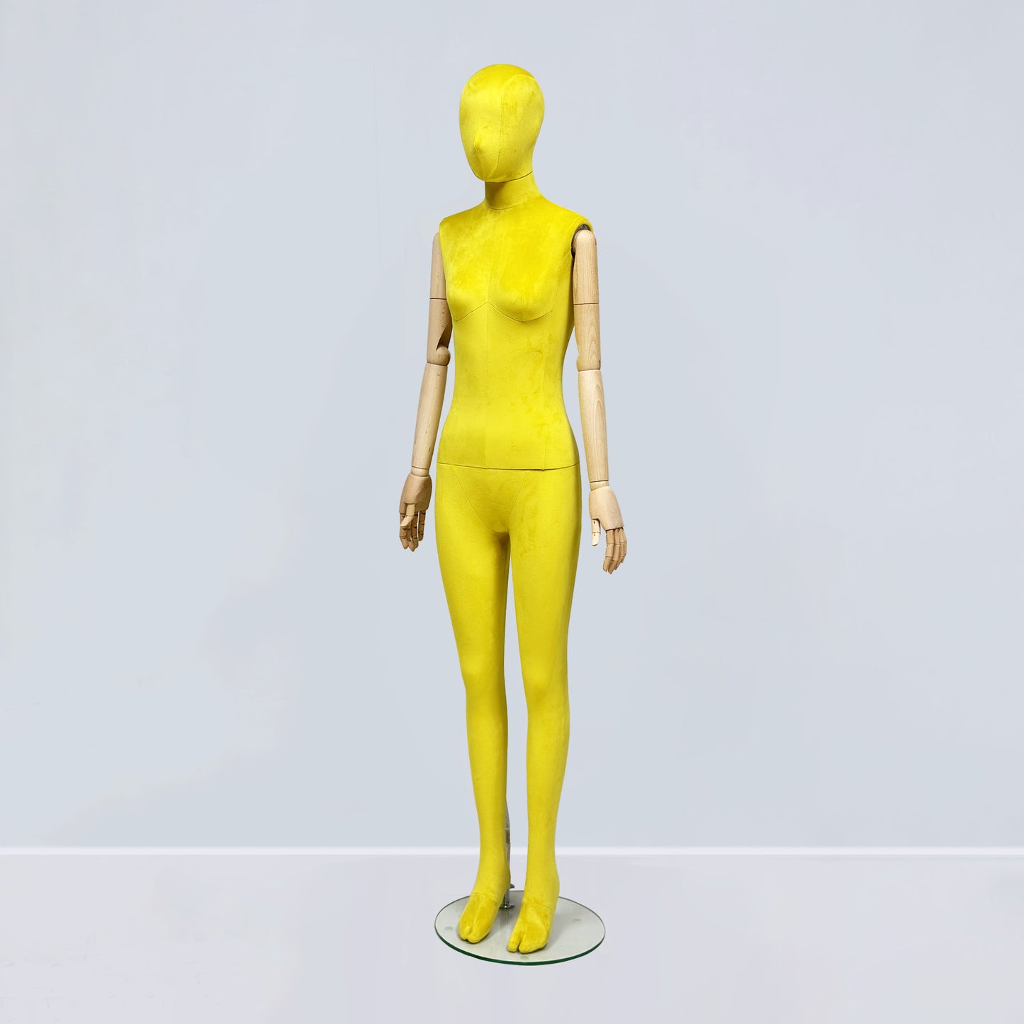 Luxury Matte Flannel Female Mannequin | Articulated Wooden Arms | DE-LIANG