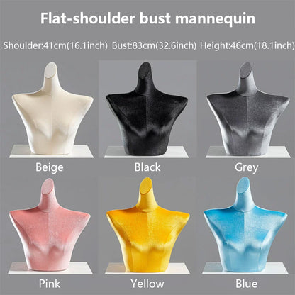 DE-LIANG Velvet Female Mannequin Torso | Lingerie Bra Underwear Display Form