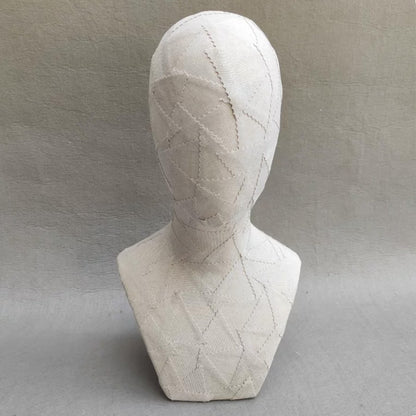 DE-LIANG Handcrafted Kraft Paper & Linen Mannequin Head, Pin-Insert Wig & Hat Display