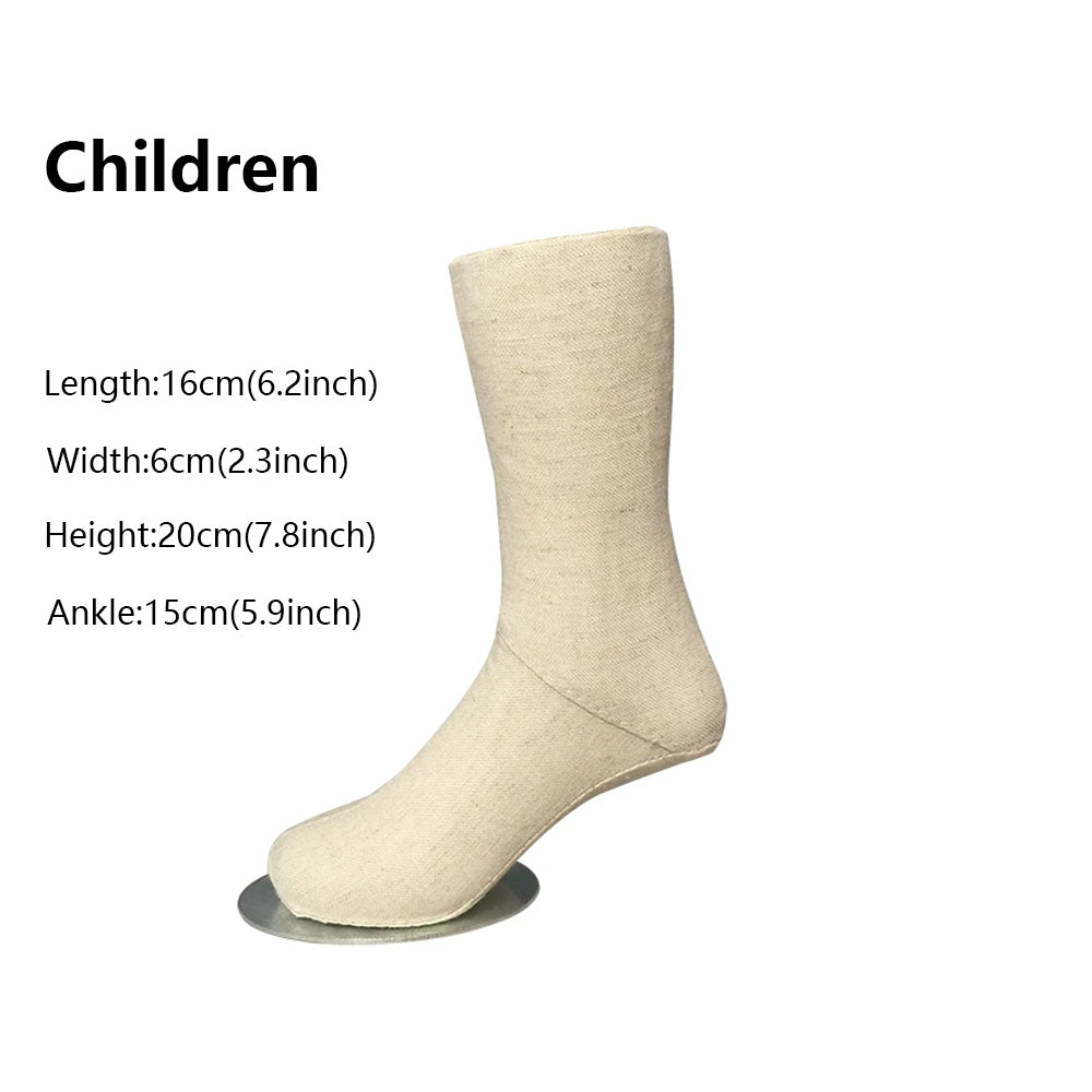 DE-LIANG Linen Mannequin Foot for Sock & Shoe Display – Magnetic, Women/Men/Kids