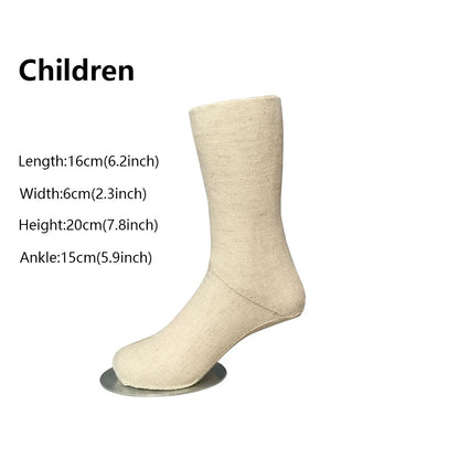 DE-LIANG Linen Mannequin Foot for Sock & Shoe Display – Magnetic, Women/Men/Kids