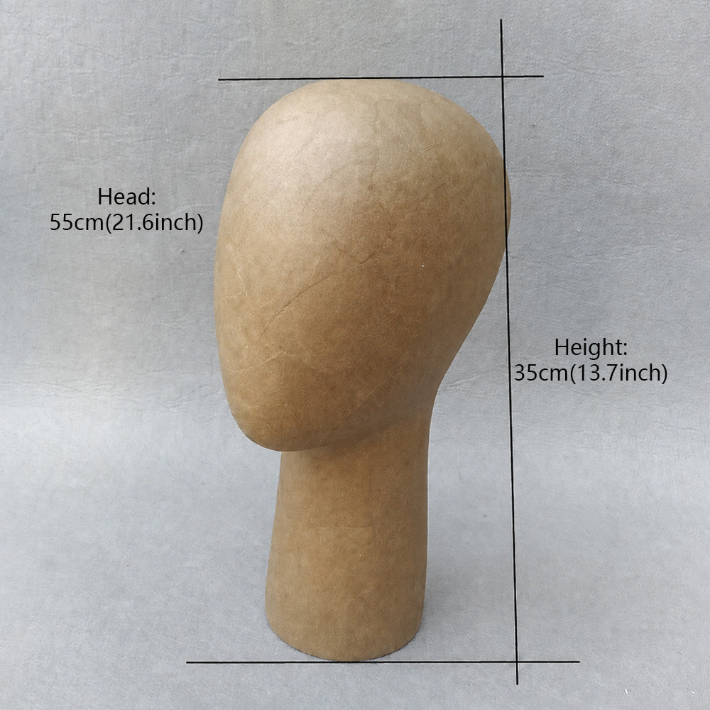 DE-LIANG Kraft Paper Mannequin Head & Dress Form for Garment Sample Display & Hat Wig