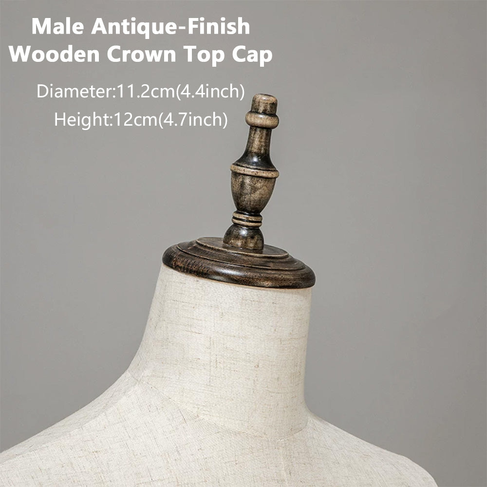DE-LIANG Wooden Mannequin Head Cap for Clothing Store Boutique Display Dress Form