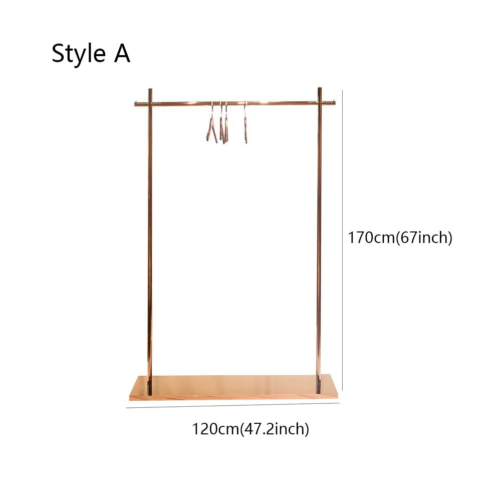 Clothing display stand,Adult Floor Clothes Hanger Display Shelves Hanger Rack, Rose Gold Stainless Steel Clothes Hanger, High Quality Rack