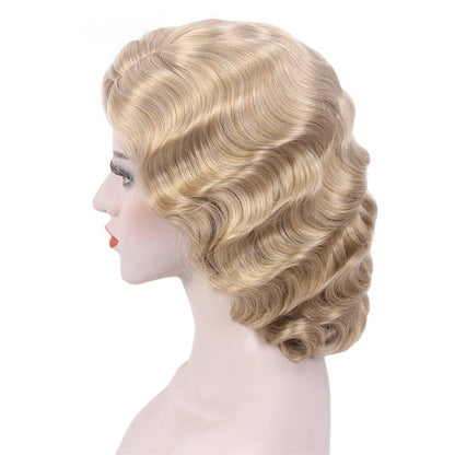 Custom Wig, Female Curly Synthetic Wig With Bangs,Handmade Short Curly Hair,Hair for Window Manikin Head Decorate,Retro Wigs, Cosplay Wig DL2392 De-Liang Dress Forms