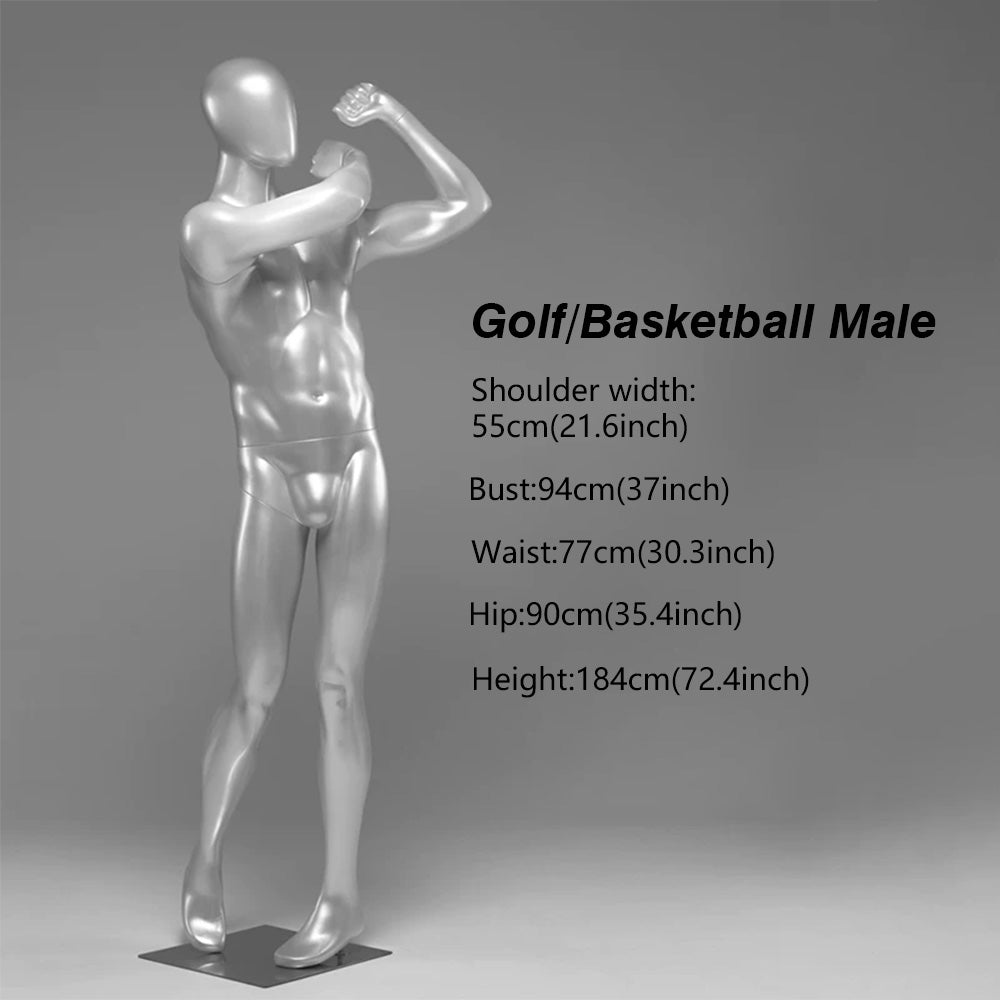 Sports Mannequin Full Body - Golf Tennis Display Prop | Fiberglass Male Female