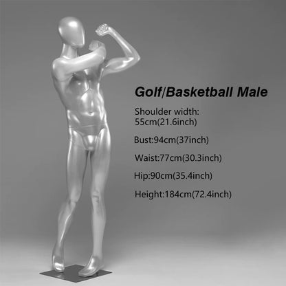 Sports Mannequin Full Body - Golf Tennis Display Prop | Fiberglass Male Female