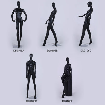 DE-LIANG Realistic Female Full Body Mannequin,Matte Black Adult Dress Form Torso,Mannequin For Shop,Wedding Window Stand/Sitting Model Props Shot Dummy Display De-Liang Dress Forms