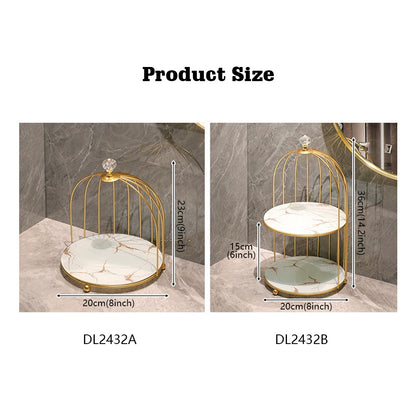 DE-LIANG Creative Metal Birdcage Storage Display Rack—Multifunctional Storage Cabinet Storage Rack For Room—Marbel Gadgets Compartment DE-LIANG