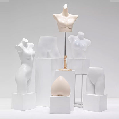 Mannequin de vitrine en velours à demi-corps féminin DE-LIANG, buste féminin avec bras en bois, mannequin de vitrine DL0040