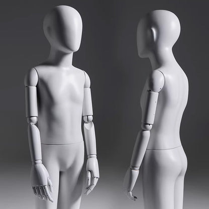 DE-LIANG Gray Youth Mannequin - Full Body Fiberglass Display Forms for Clothing Stores