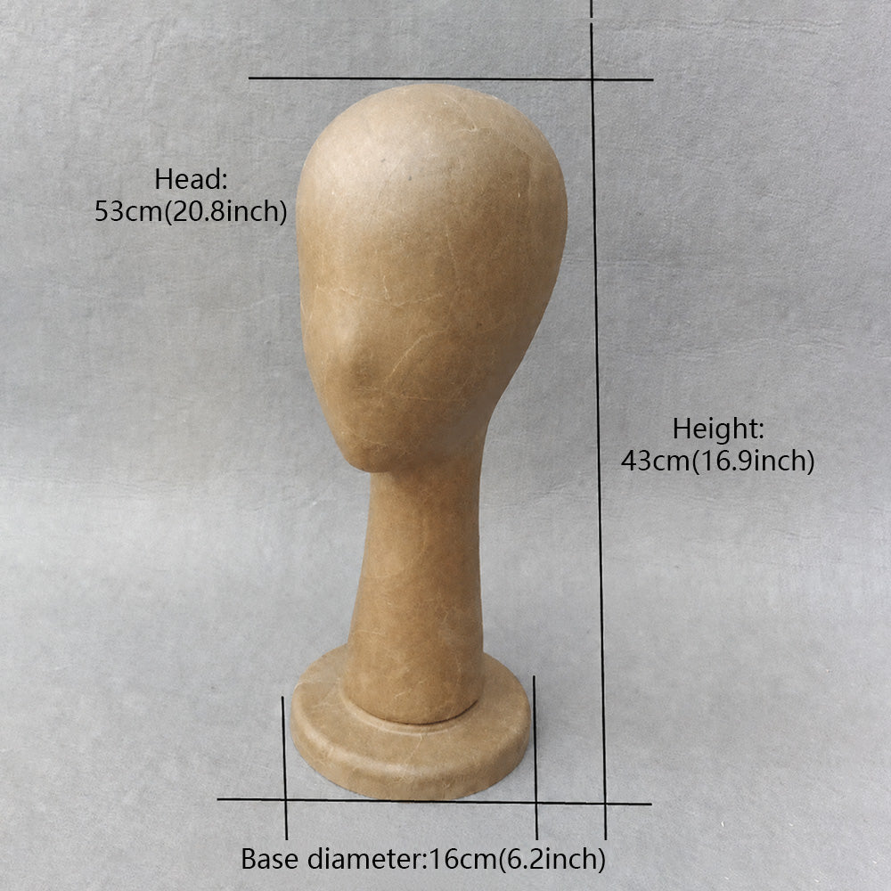 DE-LIANG Kraft Paper Mannequin Head & Dress Form for Garment Sample Display & Hat Wig