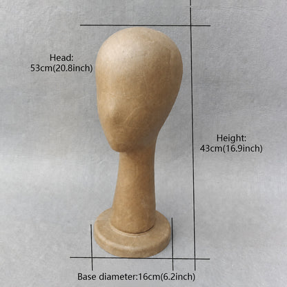 DE-LIANG Kraft Paper Mannequin Head & Dress Form for Garment Sample Display & Hat Wig