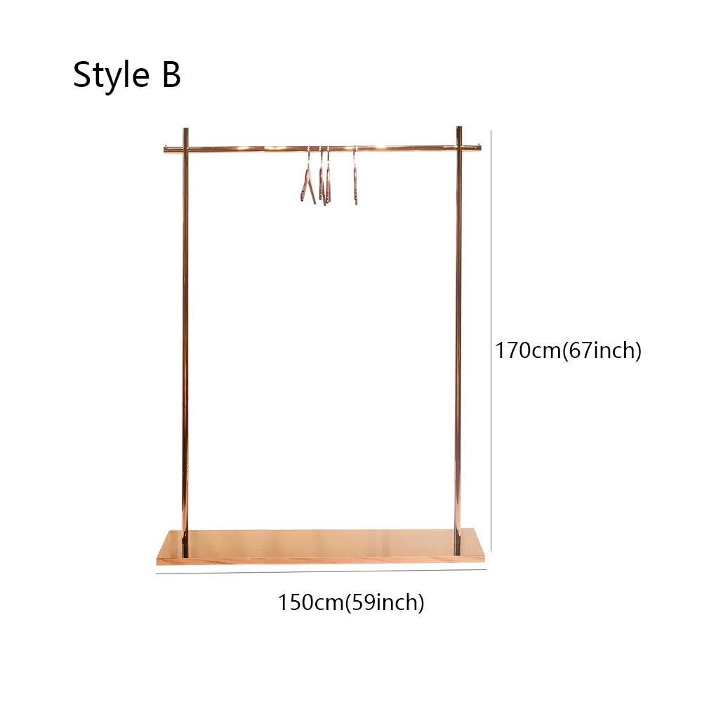 Clothing display stand,Adult Floor Clothes Hanger Display Shelves Hanger Rack, Rose Gold Stainless Steel Clothes Hanger, High Quality Rack