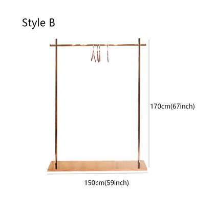 Clothing display stand,Adult Floor Clothes Hanger Display Shelves Hanger Rack, Rose Gold Stainless Steel Clothes Hanger, High Quality Rack