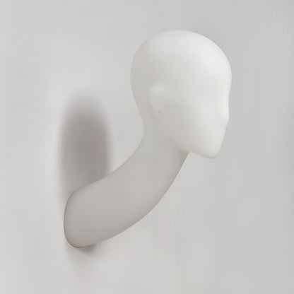 DE-LIANG Female Wall-Mounted Mannequin Head with Long Neck for Wig, Hat & Retail Display