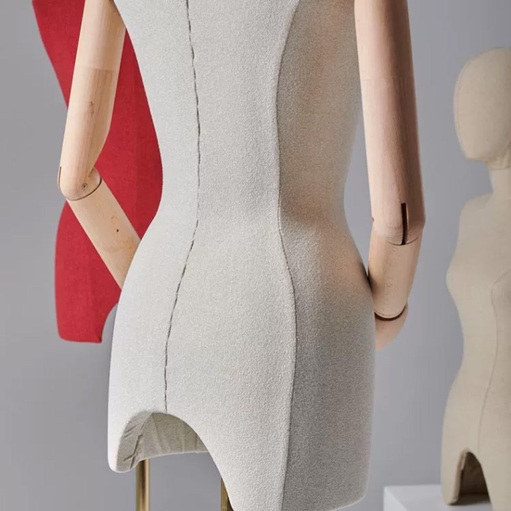 DE-LIANG Maniquí de cuerpo entero, modelo de exhibición de tela de terciopelo para mujer, hombre y niño con brazos de madera, maniquí de torso para vestidos, ropa, maniquí, conjunto de maniquíes familiares