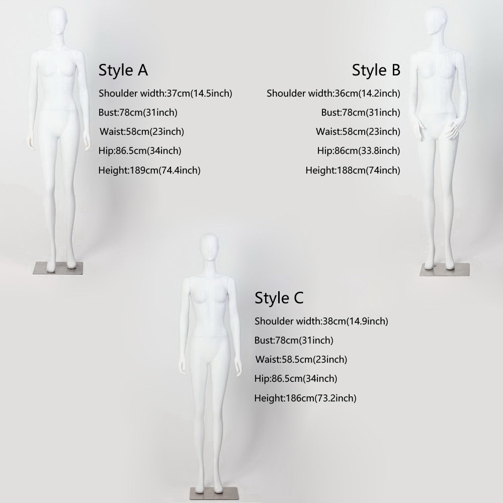 DE-LIANG Female Full Body Mannequin in Standing Pose,Full Body Dress form, Detachable torso mannequin for Retail Clothing ,Window Display Prop