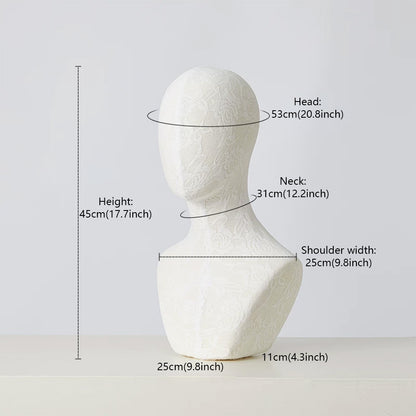 DE-LIANG Pinnable Lace Mannequin Head Display Stand for Hats Wigs Scarves & Jewelry