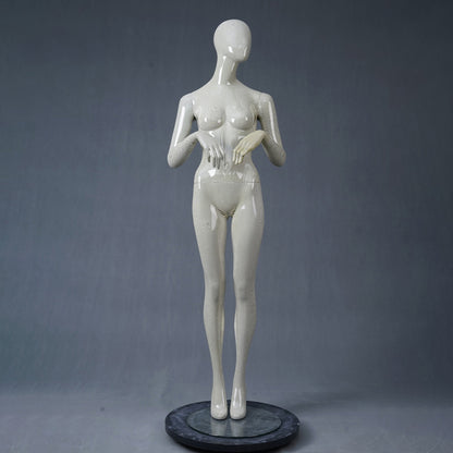 Maniquí femenino de cuerpo entero DE-LIANG: maniquí ajustable con torso para exhibición, maniquí moderno para boutiques de moda y escaparates.