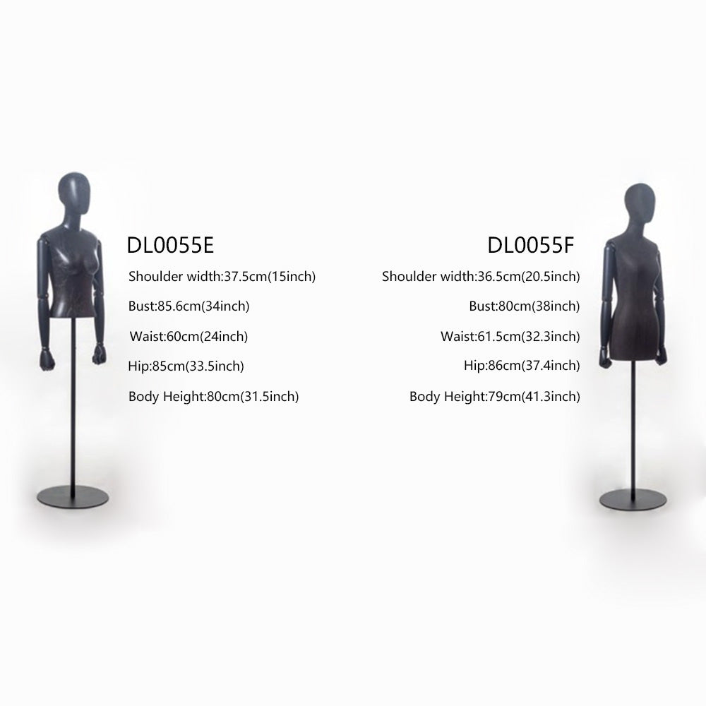 Newst Style Fashion Male/Female Half Body Mannequin,Colorful Dislplay Props with Wood Arms and Base ,for Window Display DL0055