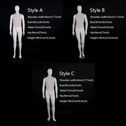 DE-LIANG Male Full Body Mannequins in Standing Pose,Upper Body Linen Dress Form Painting Bottom Leg,Men Mannequin Torso Display Manikin Dummies for Clothes Display