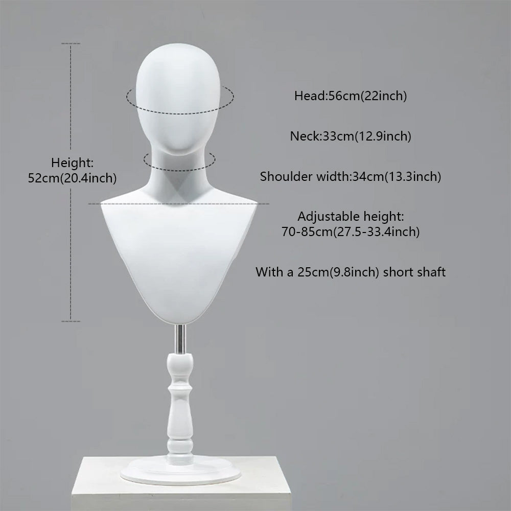 DE-LIANG Cosplay Mannequin Head Stand | Wigs Hats Jewelry | Extra-Long Wig Display