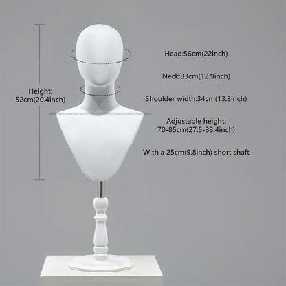 DE-LIANG Cosplay Mannequin Head Stand | Wigs Hats Jewelry | Extra-Long Wig Display