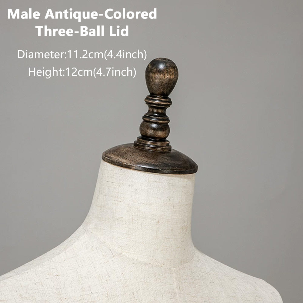 DE-LIANG Wooden Mannequin Head Cap for Clothing Store Boutique Display Dress Form
