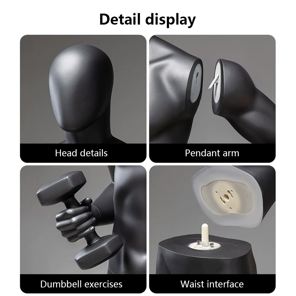 DE-LIANG Athletic Sport Mannequin Dumbbell & Sitting Pose for Gym & Sportswear Store