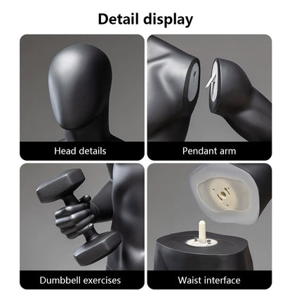 DE-LIANG Athletic Sport Mannequin Dumbbell & Sitting Pose for Gym & Sportswear Store