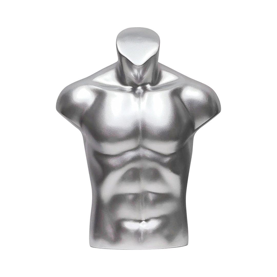 DE-LIANG Half Body Male Bust Form Mannequin, Upper Torso for Knee, Breast Back Brace,Sport Manenquin,Shoulder Brace Display, Orange Silver 1