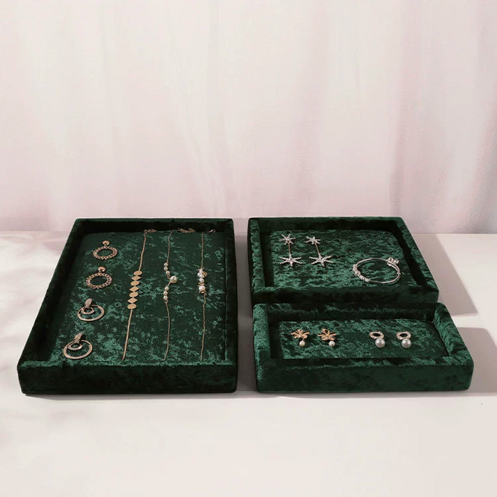 DE-LIANG Velvet Jewelry Display Tray, Earrings Display Stand, Ring Display Stand, Jewelry Display Stand, Necklace Display Tray