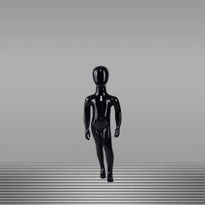 DE-LIANG Glossy Black Full Body Childs Mannequin with Arms & Head for Store Window, Boutique Clothing & Fashion Display