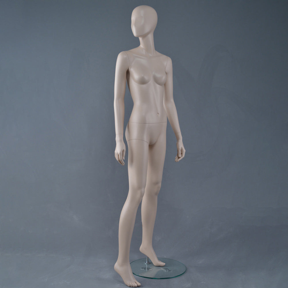DE-LIANG Female Mannequin Full Body Display,Professional Dress Form for Clothing Store Window Display,Beige Gray Finish Retail Mannequins Torso