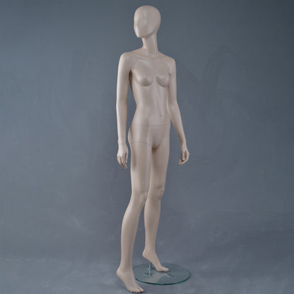 DE-LIANG Female Mannequin Full Body Display,Professional Dress Form for Clothing Store Window Display,Beige Gray Finish Retail Mannequins Torso