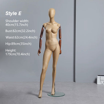 DE-LIANG Vintage Kraft Paper Mannequin - Full Body Male Female Clothing Display