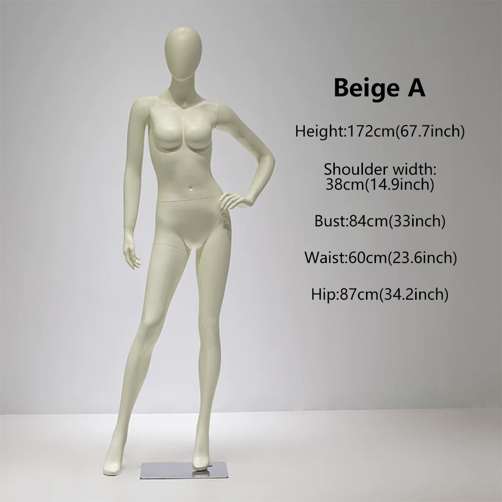 DE-LIANG Full Body Female Mannequin | Fiberglass Dress Form for Boutique Clothing Display