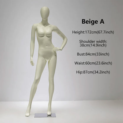 DE-LIANG Full Body Female Mannequin | Fiberglass Dress Form for Boutique Clothing Display