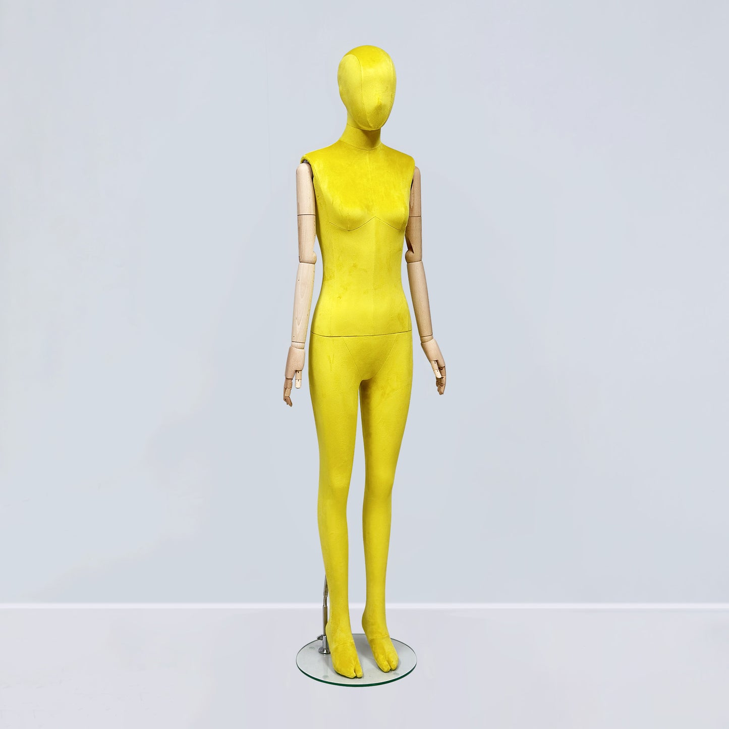Luxury Matte Flannel Female Mannequin | Articulated Wooden Arms | DE-LIANG