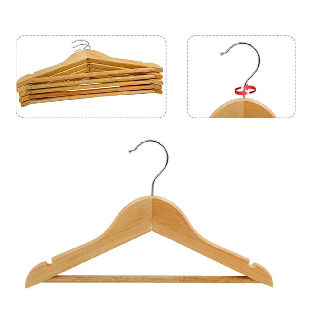 DE-LIANG Kids Solid Wood Hangers with Clips | Non-Slip Children's Closet Hangers Ages 2–8
