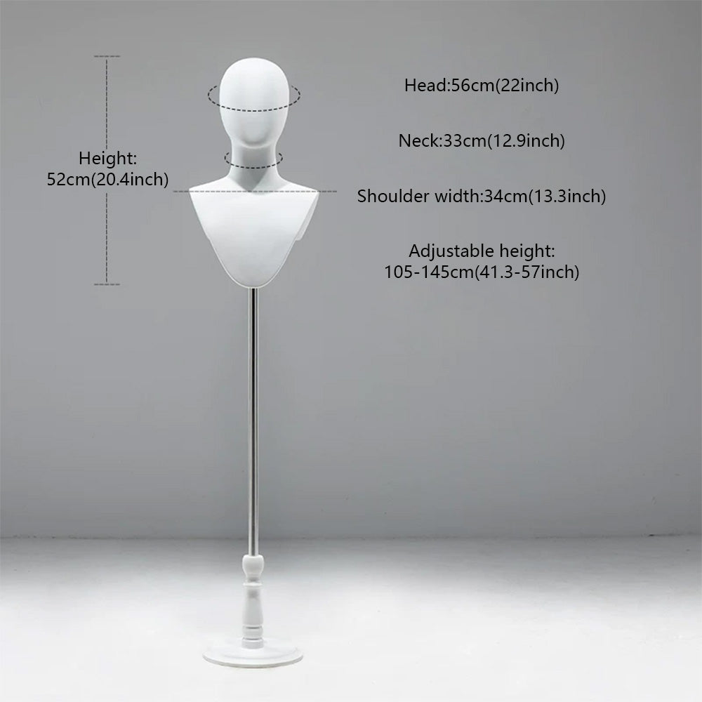 DE-LIANG Cosplay Mannequin Head Stand | Wigs Hats Jewelry | Extra-Long Wig Display