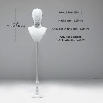 DE-LIANG Cosplay Mannequin Head Stand | Wigs Hats Jewelry | Extra-Long Wig Display
