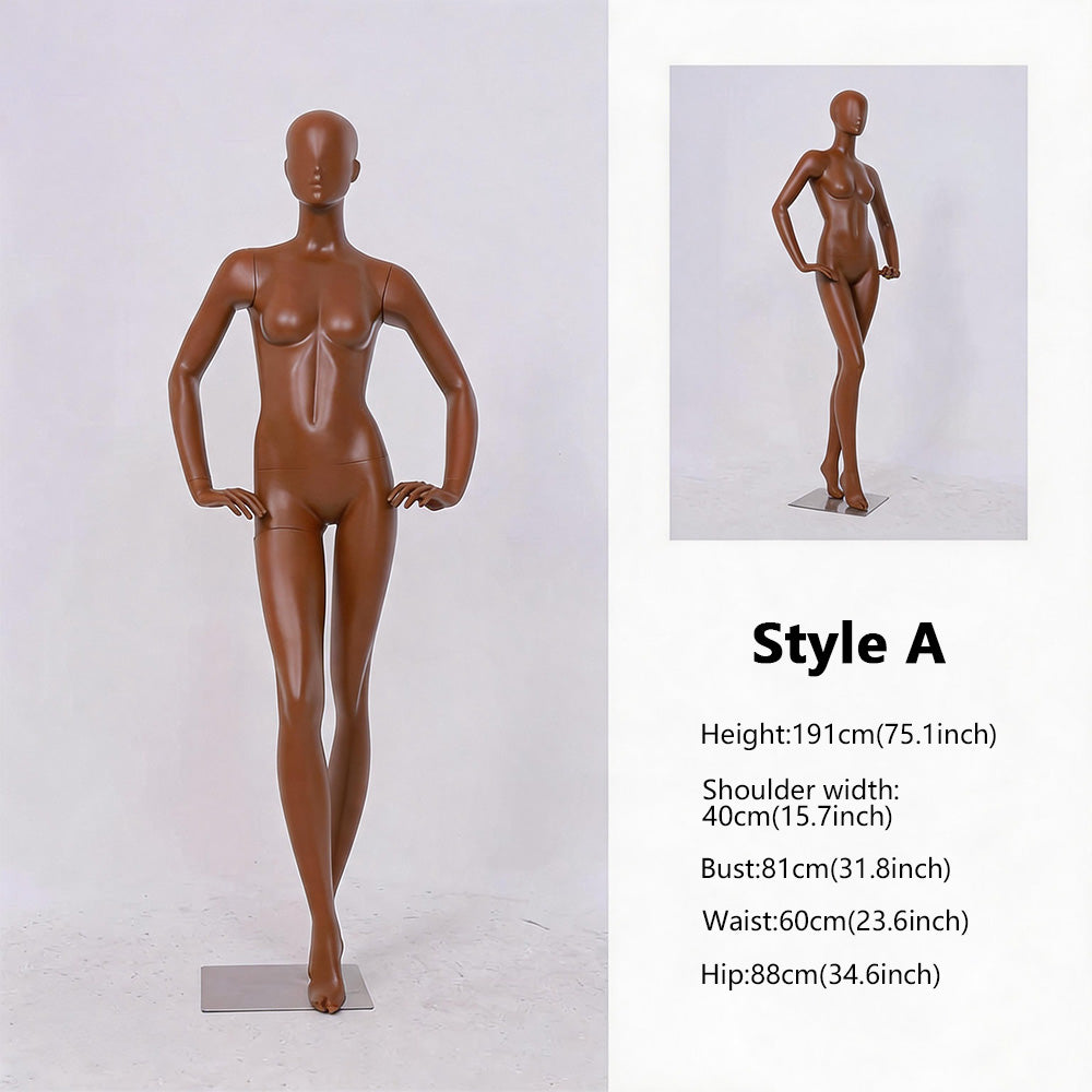 DE-LIANG Mocha Brown Female Full Body Mannequin for Boutique Window Display