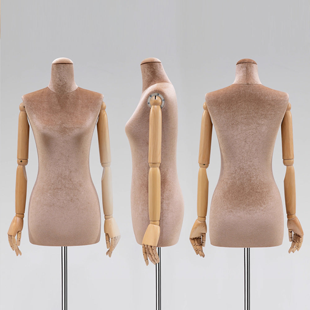 Fashionable Velvet Female Mannequin Torso Stand – Perfect for Eye-Catching Retail Displays