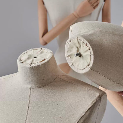 DE-LIANG Maniquí de cuerpo entero, modelo de exhibición de tela de terciopelo para mujer, hombre y niño con brazos de madera, maniquí de torso para vestidos, ropa, maniquí, conjunto de maniquíes familiares