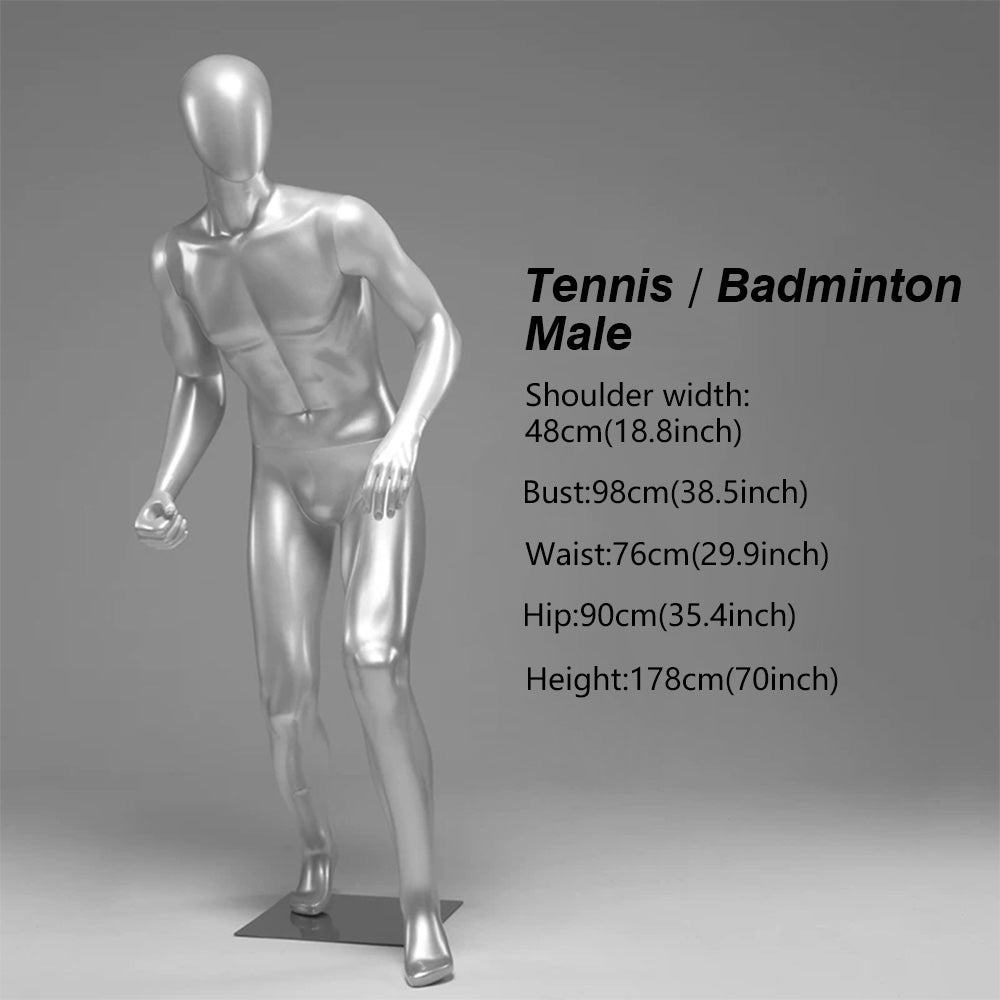 Sports Mannequin Full Body - Golf Tennis Display Prop | Fiberglass Male Female
