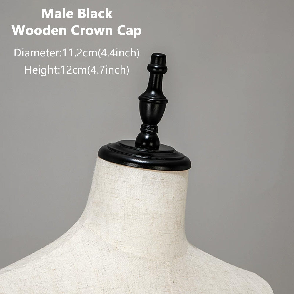 DE-LIANG Wooden Mannequin Head Cap for Clothing Store Boutique Display Dress Form