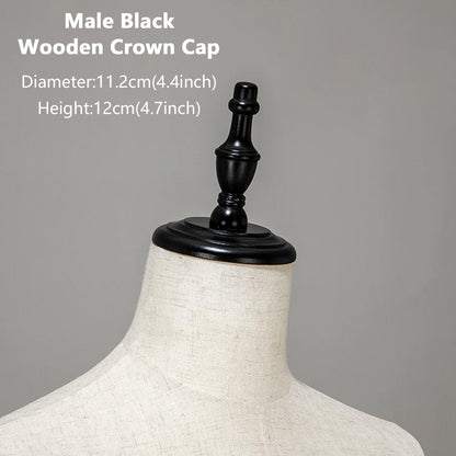 DE-LIANG Wooden Mannequin Head Cap for Clothing Store Boutique Display Dress Form
