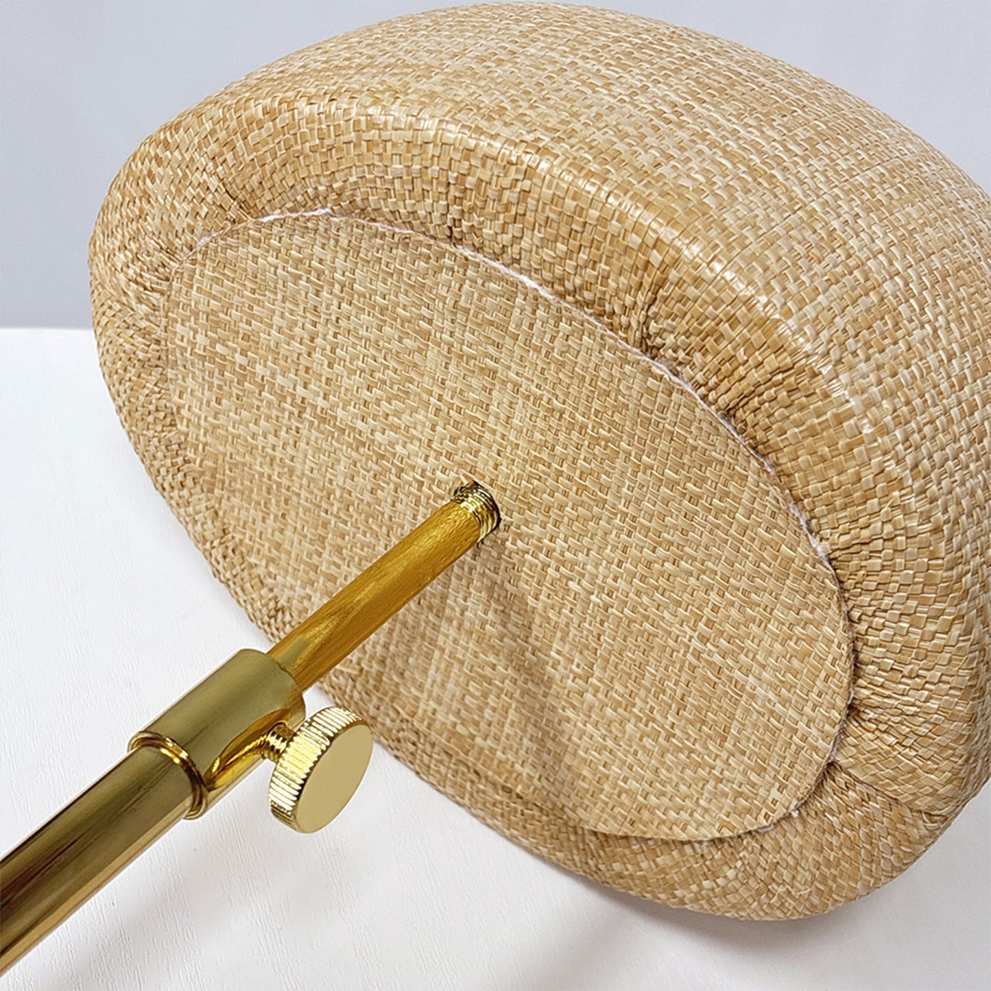 DE-LIANG Woven Rattan Necklace Bust & Hat Display Stand – For Jewelry and Hat Display